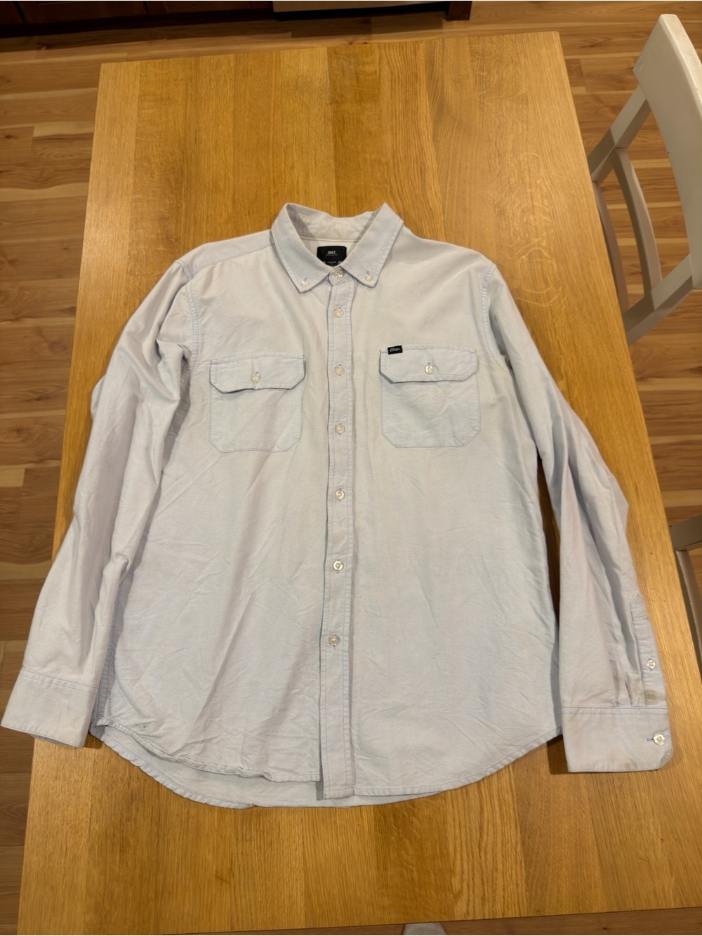 Obey Light Blue Dual-Pocket Button-Down Shirt